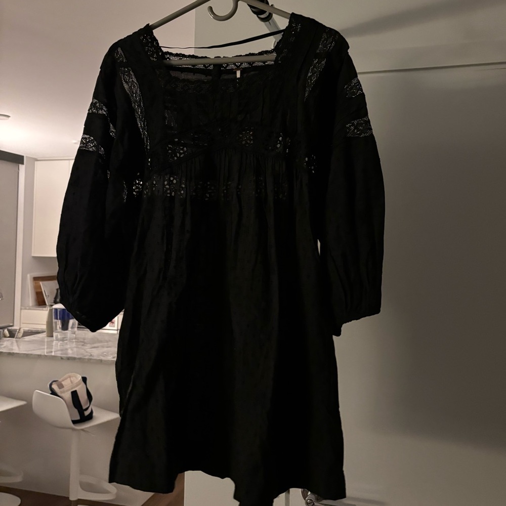 Free People Boho Black Lace Dress